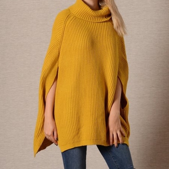 Love, Kuza Sweaters - Love, Kuza Oversized Chunky Knit Sweater Poncho OS